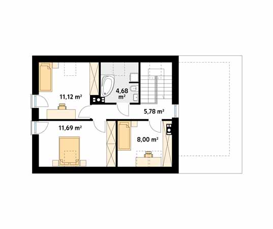 Projekt domu Jagoda 4 - rzut poddasza