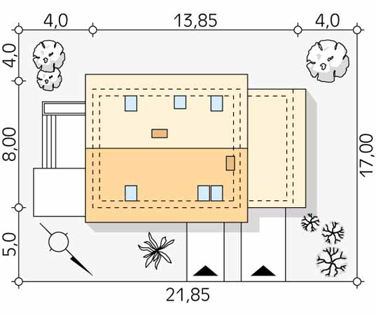 Projekt domu Jagoda 4 - usytuowanie na działce