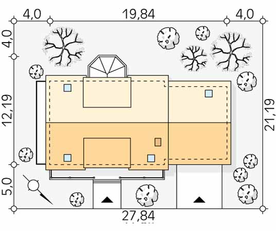 Projekt domu Jagodowy 3 - usytuowanie na działce