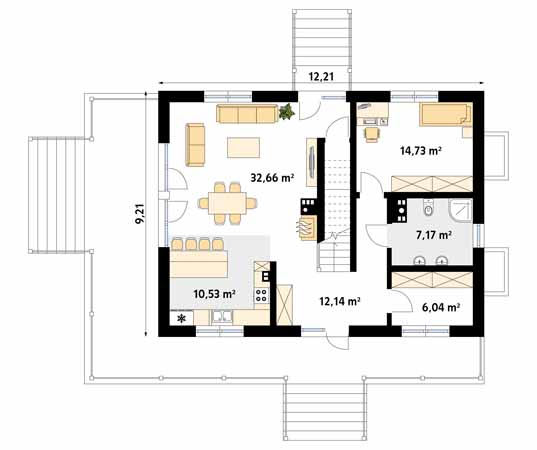 Projekt domu Jagodowy dr-S - rzut parteru