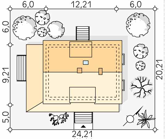 Projekt domu Jagodowy dr-S - usytuowanie na działce