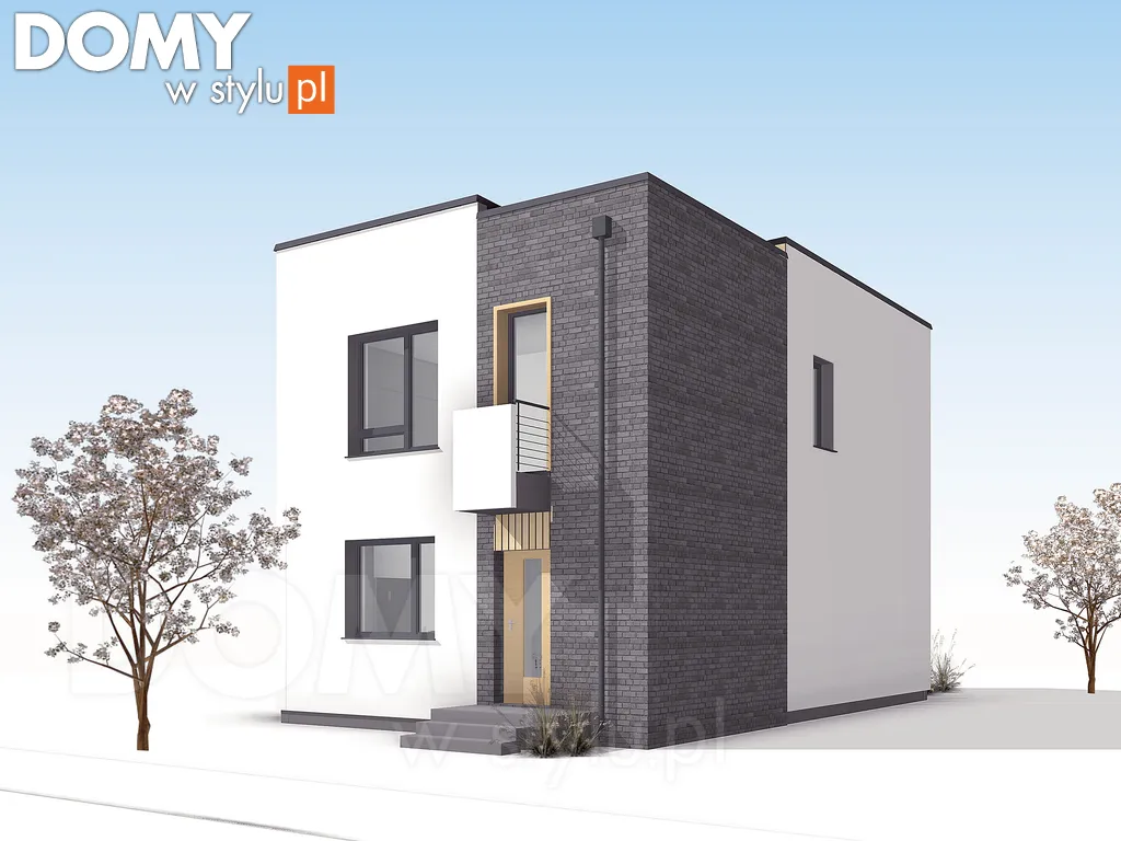 Nowoczesny projekt domu piętrowego Jarzębina W - wizualizacja frontowa