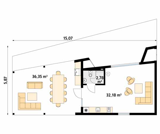 Projekt domu Jaskier dr-S - rzut parteru