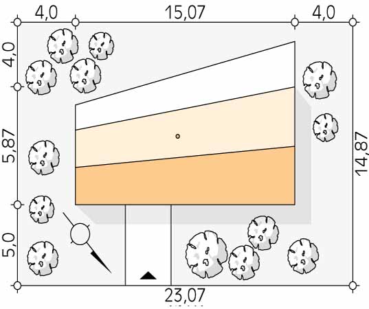 Projekt domu Jaskier dr-S - usytuowanie na działce