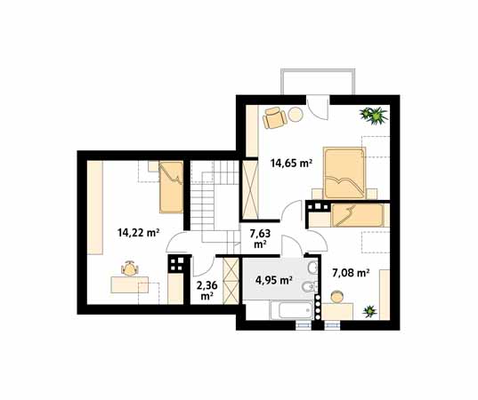 Projekt domu Jaskółka - rzut poddasza