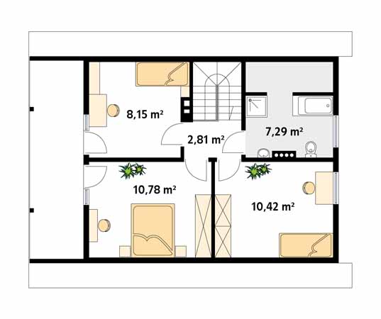 Projekt domu Jaśmin 2 dr-S - rzut poddasza