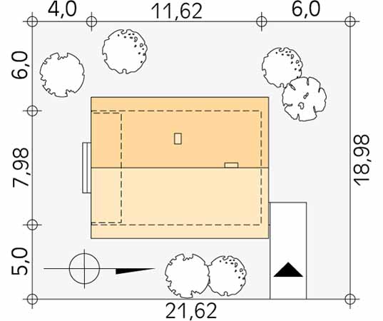 Projekt domu Jaśmin 2 dr-S - usytuowanie na działce