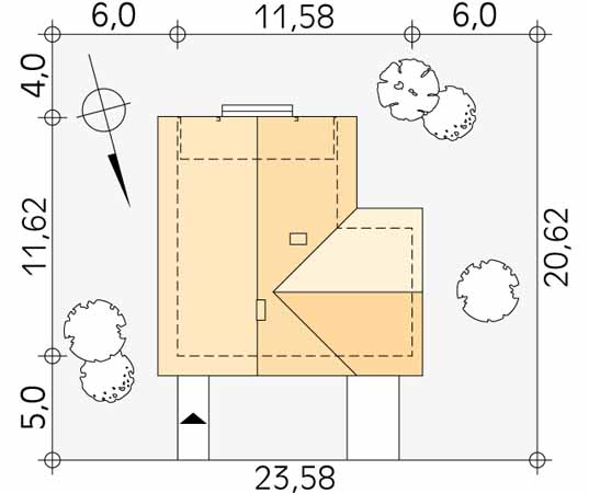 Projekt domu Jaśmin 3 dr-S - usytuowanie na działce