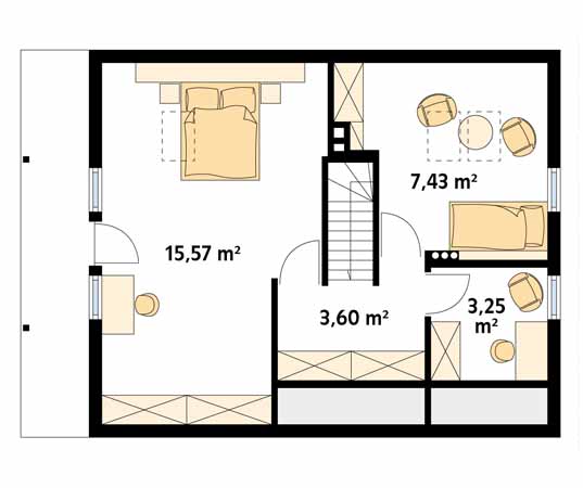 Projekt domu Jaśmin dr-S - rzut poddasza