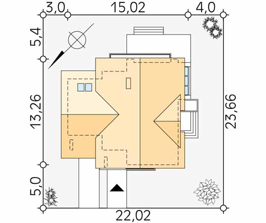 Projekt domu Jaspis - usytuowanie na działce