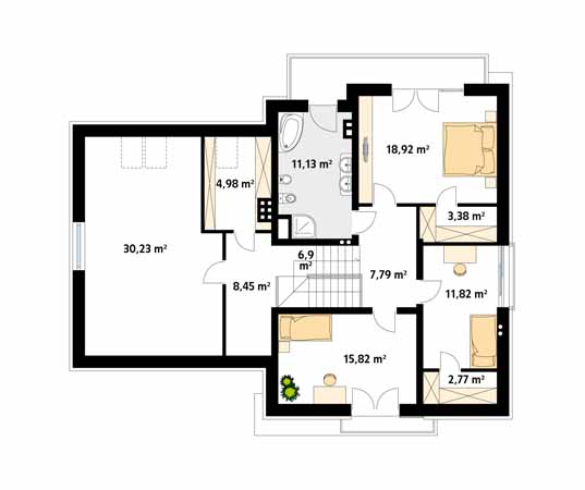 Projekt domu Jaspis 3 - rzut poddasza