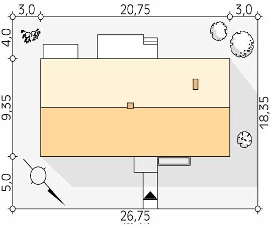 Projekt domu Jemioła 2 - usytuowanie na działce
