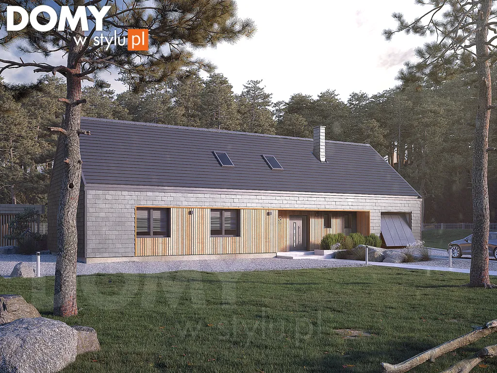 Nowoczesny projekt domu z poddaszem Jemioła 3 - wizualizacja frontowa