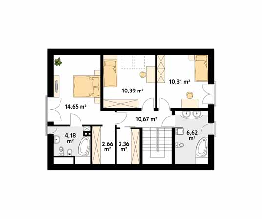 Projekt domu Jesion - rzut poddasza