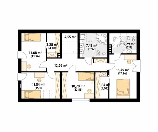 Projekt domu Jeżyna 2 - rzut poddasza