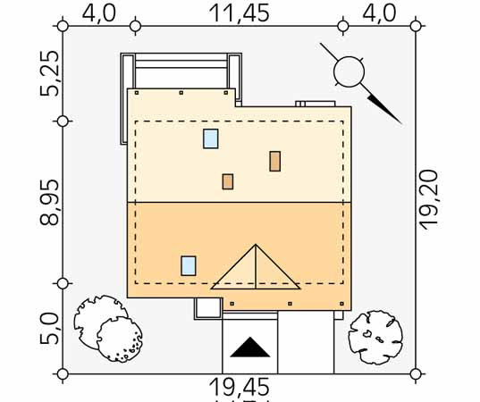 Projekt domu Jeżyna 3 - usytuowanie na działce
