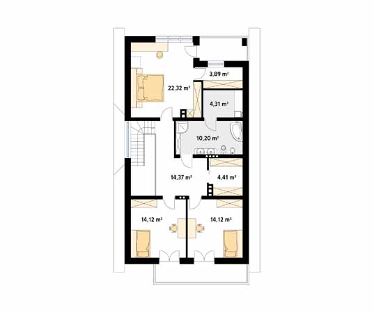 Projekt domu Jodła 2 - rzut poddasza