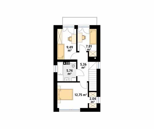 Projekt domu Juka W - rzut piętra