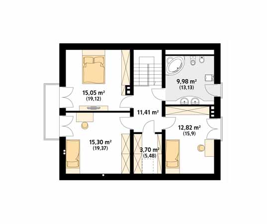 Projekt domu Julia - rzut poddasza