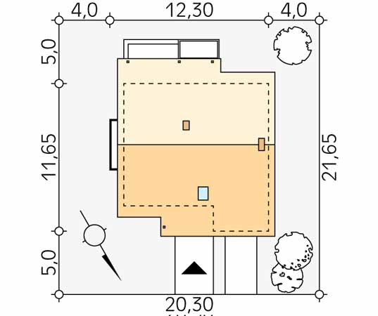 Projekt domu Julia - usytuowanie na działce