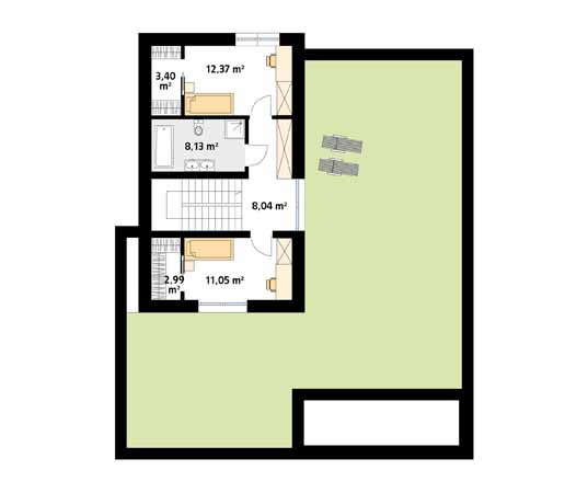 Projekt domu Justa 2 - rzut poddasza