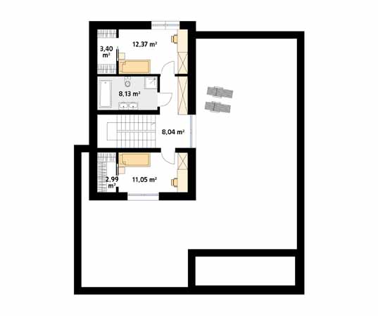 Projekt domu Justa 3 - rzut poddasza