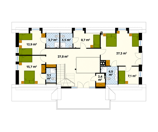 Projekt domu Jutrzenka - rzut poddasza