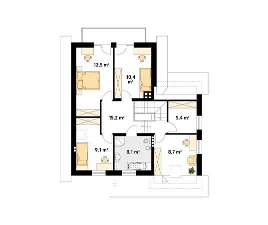 Projekt domu Kalcyt - rzut poddasza