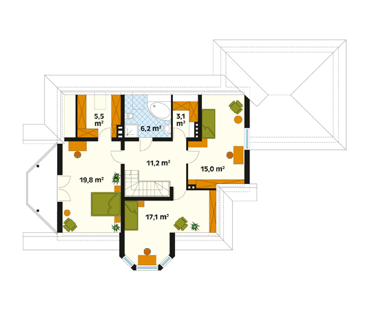 Projekt domu Kantata - rzut poddasza