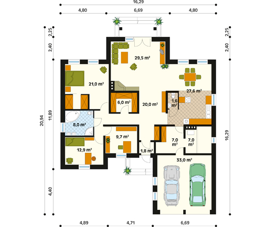 Projekt domu Kaprys - rzut parteru
