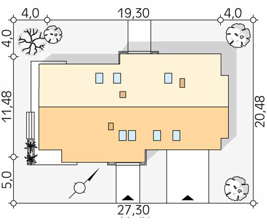Projekt domu Karmin 2 - usytuowanie na działce
