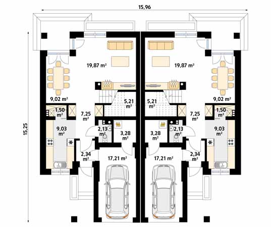 Projekt domu Karminowy - rzut parteru