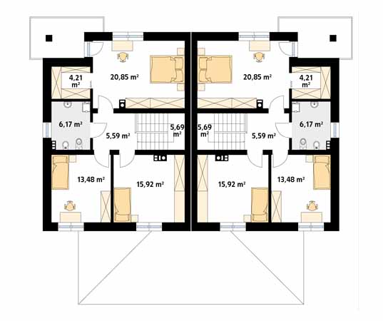 Projekt domu Karminowy 2 - rzut poddasza