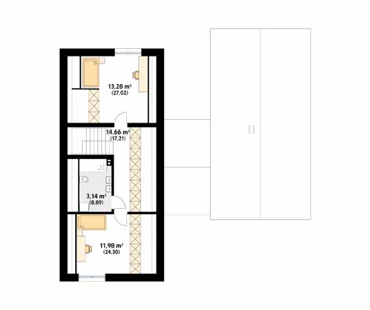 Projekt domu Katamaran - rzut poddasza