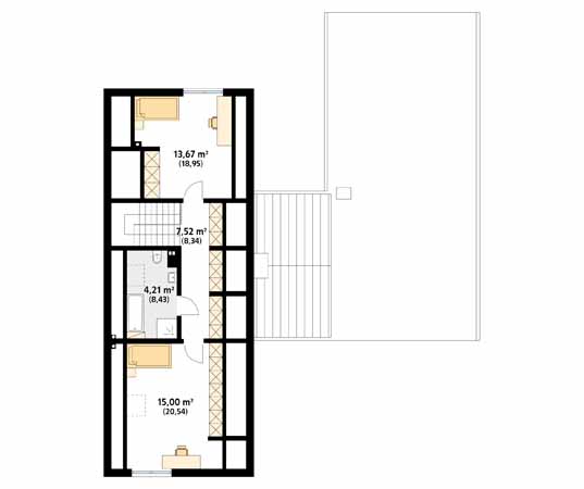 Projekt domu Katamaran dr-S - rzut poddasza