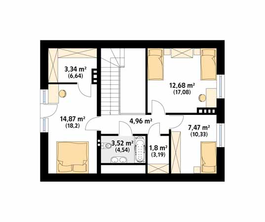 Projekt domu Kawka - rzut poddasza