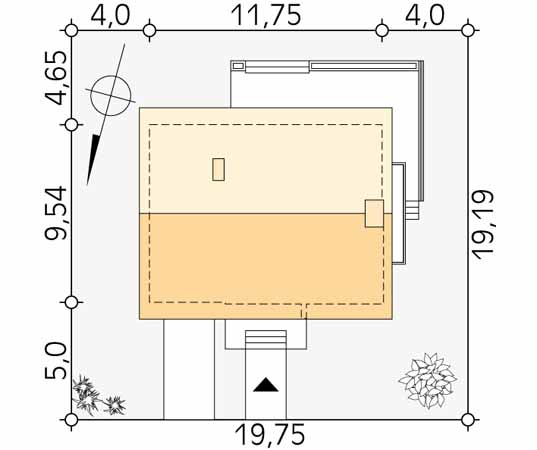 Projekt domu Kawka 2 - usytuowanie na działce