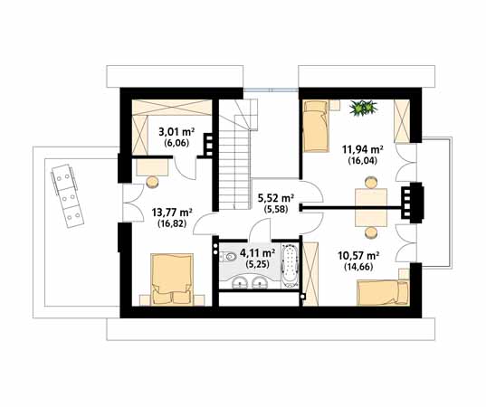 Projekt domu Kawka 4 - rzut poddasza