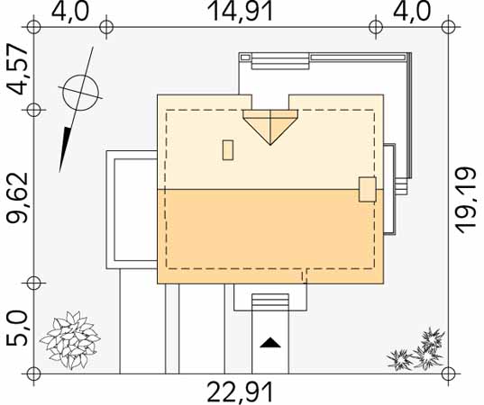 Projekt domu Kawka 4 - usytuowanie na działce