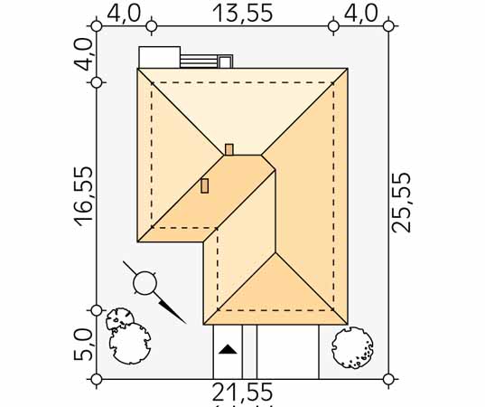 Projekt domu Kiwi 3 - usytuowanie na działce