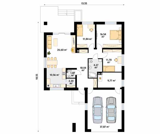 Projekt domu Kiwi 4 - rzut parteru