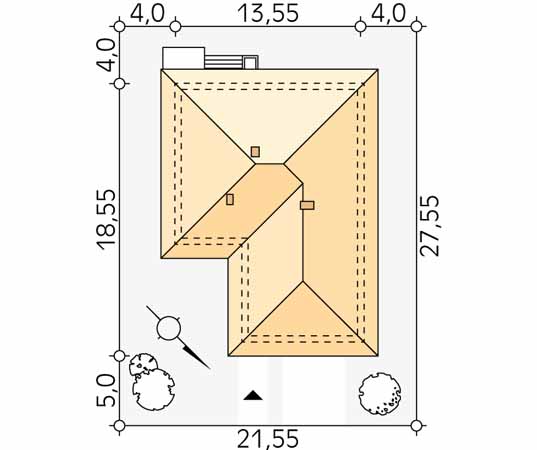 Projekt domu Kiwi 4 - usytuowanie na działce