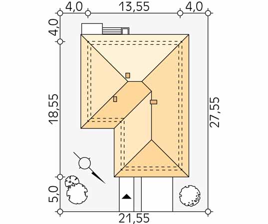 Projekt domu Kiwi 5 - usytuowanie na działce