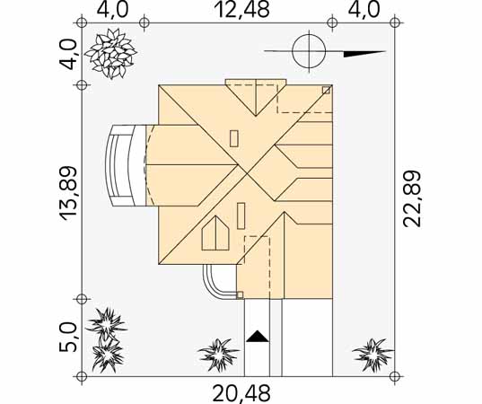 Projekt domu Klasyk - usytuowanie na działce