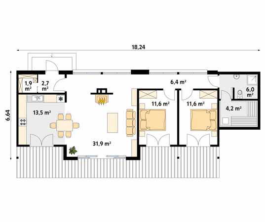 Projekt domu Klif dr-S - rzut parteru