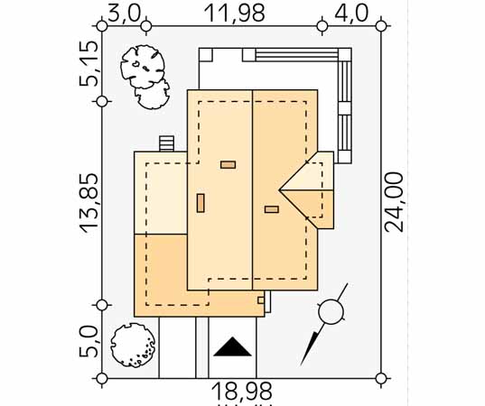 Projekt domu Kobalt - usytuowanie na działce