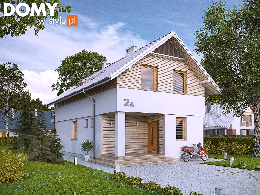 Nowoczesny projekt domu z poddaszem Koliber 2 - wizualizacja frontowa