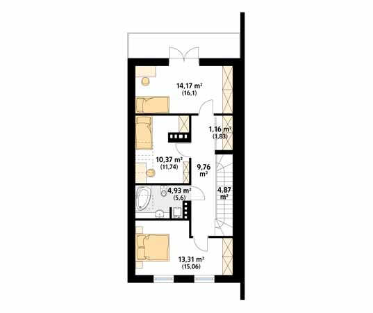 Projekt domu Koliber 4 - rzut poddasza