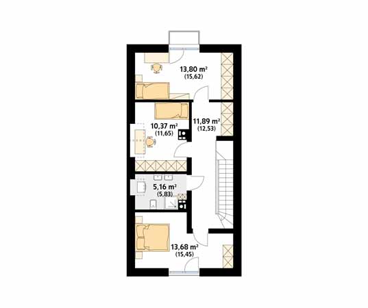 Projekt domu Koliber 6 - rzut poddasza