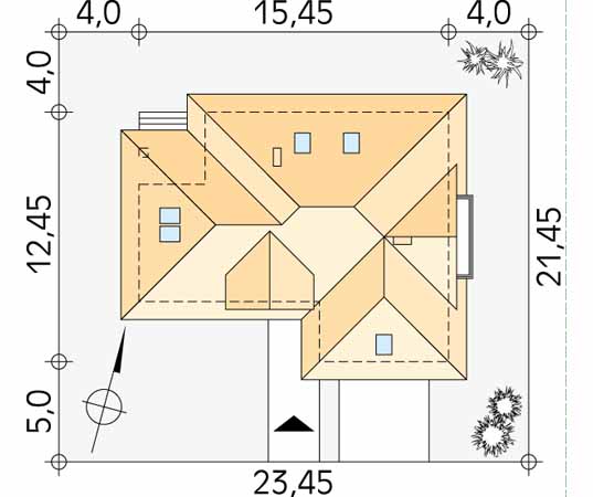 Projekt domu Kolor - usytuowanie na działce